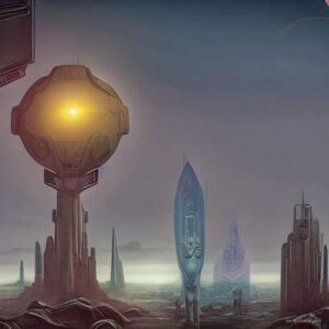 Orb City was a metropolis that stood as a testament to the dangers of unchecked technological advancement. The alien structures that dotted the skyline were a constant reminder of a past civilization that its hubris had destroyed. The towering spires seemed to mock the city's inhabitants, who were trapped in a cold and foreboding world. The streets were crowded with people, all struggling to survive in a society that had long since collapsed. The only thing that kept the city from falling apart was the advanced technology that held it together, but even that was failing. The buildings were made of a strange, shimmering metal that seemed to rust, and the blue light that once gave everything an ethereal glow was now a sickly hue. The city was a prison, and the inhabitants were its prisoners. As I walked through the streets, I couldn't shake the feeling that I was being watched. But there was no one to be seen. Only the ghostly structures loomed over me. I came upon a large, circular building that stood at the city's center. It was the tallest structure and seemed to be the hub of the government controlling the city. I approached the building and attempted to enter, but the doors were shut. I explored the city's outskirts, hoping to find some hope. The further I walked, the more I realized that the city was not as hopeless as I had initially thought. There were signs of rebellion everywhere, small acts of defiance against the government controlling the city. I found a small park that was overgrown with strange, alien plants. The plants seemed alive and thriving, despite the harsh conditions of the city. And then I saw a small, glowing orb floating in the park's center. I approached the globe and reached out to touch it. The globe began to pulse with a bright, white light as soon as my fingers made contact. And then I was somewhere else, a place that was not of this world. I was standing in an ample, open space and could only see a brilliant white light. I realized that I was in a dreamlike state and experiencing the memories of the alien civilization that had built Orb City. I woke up back in the overgrown park in the city. I saw the aliens as they were, a technologically advanced civilization that their hubris had destroyed. They had built a network of cities across the galaxy, but they had never stopped considering their actions' consequences. In their last moments, the aliens had created the glowing orb, imbued with all their knowledge and memories. They hoped that one day, someone would find the sphere and learn from their mistakes so that the same fate would not befall another civilization. The orb was gone, and I was alone. But I was not the same person as I had been before. I knew I had been given a gift, a glimpse into the past, and a warning for the future. I knew I had to share this knowledge with the rest of the city to help them overthrow the government and create a better lot for themselves. – Milky Way Digest [MWD} vol 2 pg. 88 –